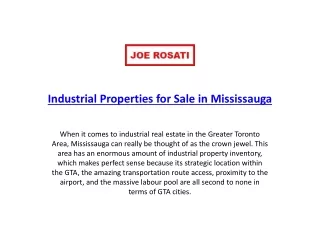 Industrial property sale Mississauga