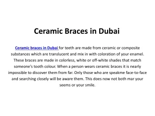 Best Clinic of Ceramic Braces in Dubai