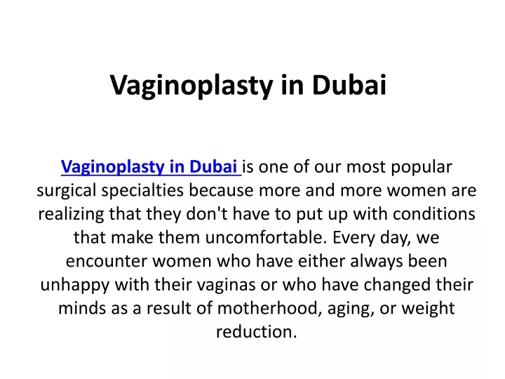 vaginoplasty in dubai