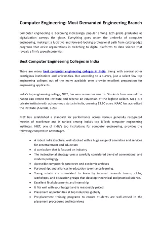 computer engineering most demanded engineering