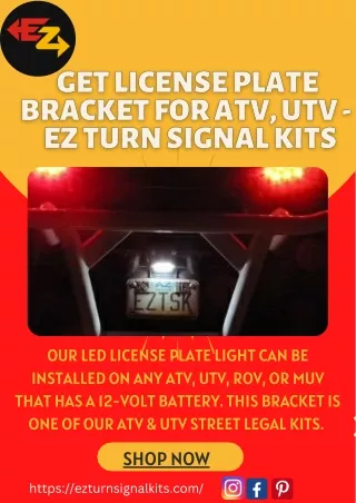 Get License Plate Bracket for Atv, Utv -  EZ Turn Signal Kits