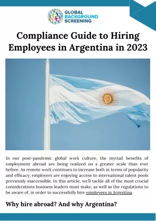 compliance guide to hiring employees in argentina