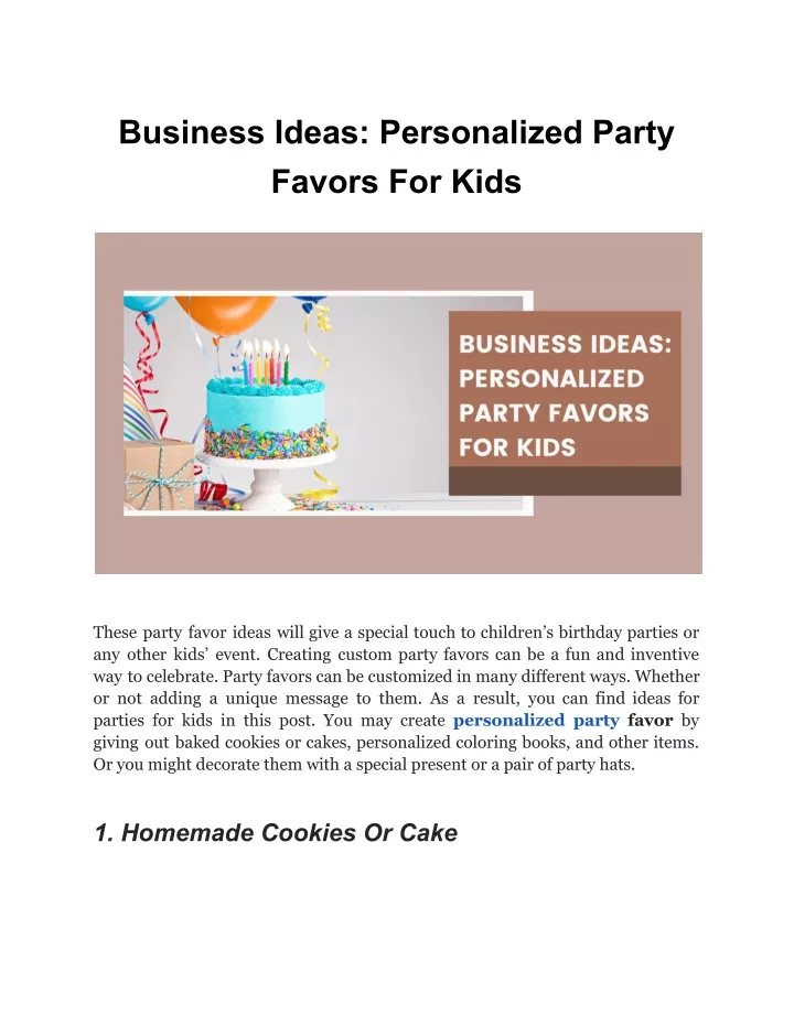 business ideas personalized party favors for kids