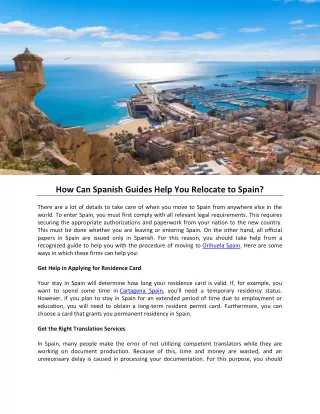 How Can Spanish Guides Help You Relocate to Spain?