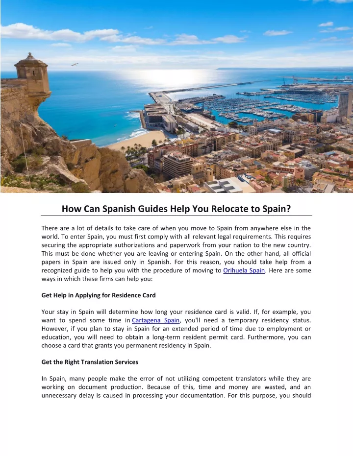 how can spanish guides help you relocate to spain