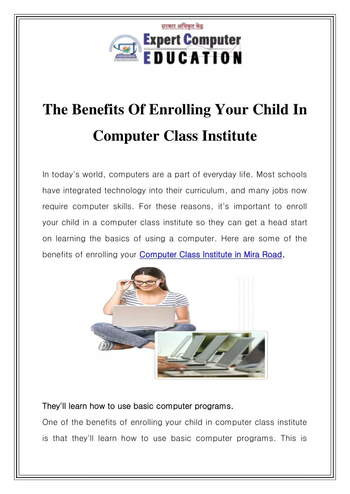 the benefits of enrolling your child in