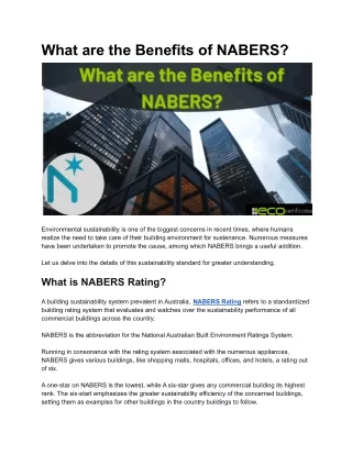 what are the benefits of nabers
