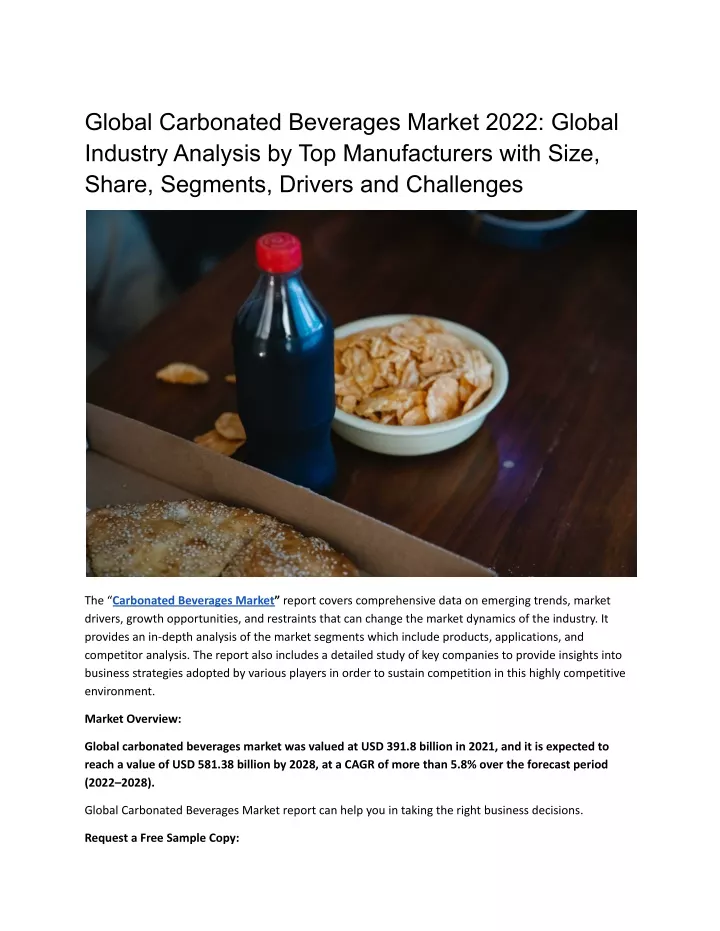 global carbonated beverages market 2022 global