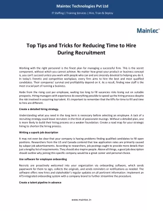 maintec technologies pvt ltd