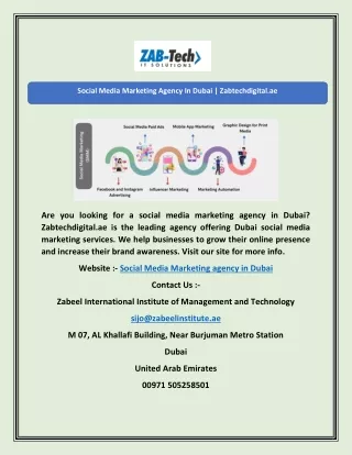 Social Media Marketing Agency In Dubai | Zabtechdigital.ae