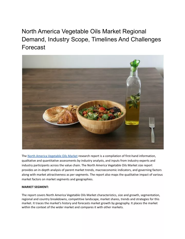 north america vegetable oils market regional