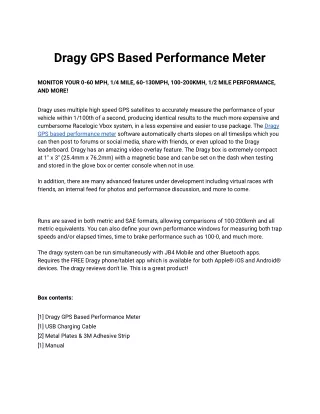Dragy GPS Based Performance Meter