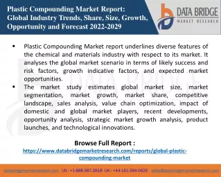 plastic compounding market report global industry
