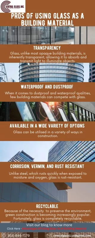 pros of using glass as a building material