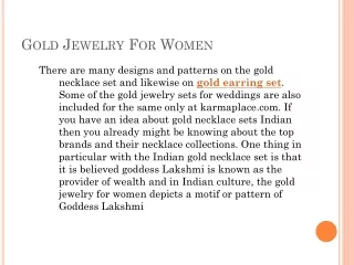 Gold Jewelry For Women
