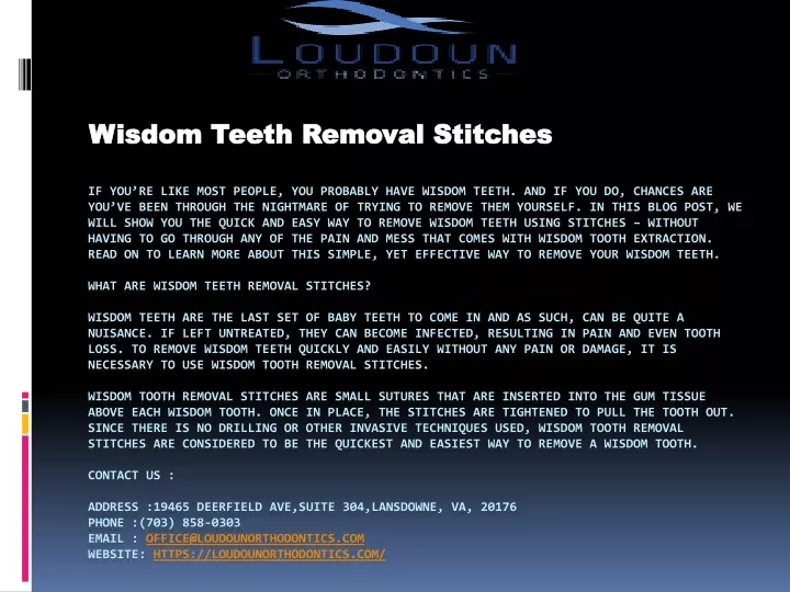 wisdom teeth removal stitches