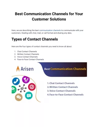 Best Communication Channels for Your Customer Solutions