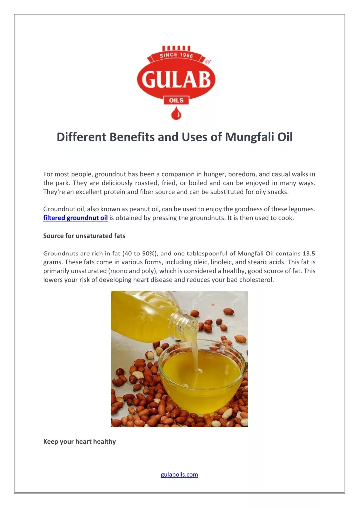 different benefits and uses of mungfali oil