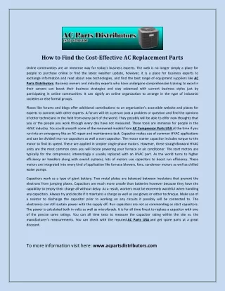 how to find the cost effective ac replacement