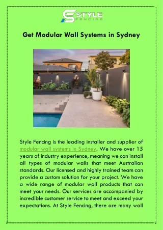 Get Modular Wall Systems in Sydney