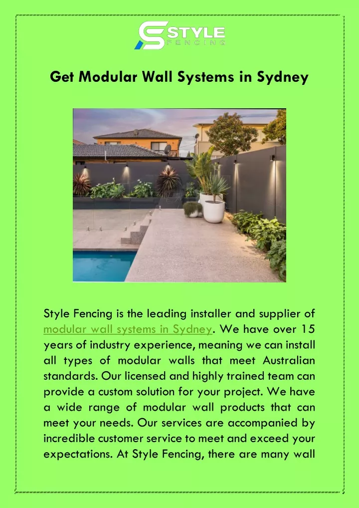 get modular wall systems in sydney