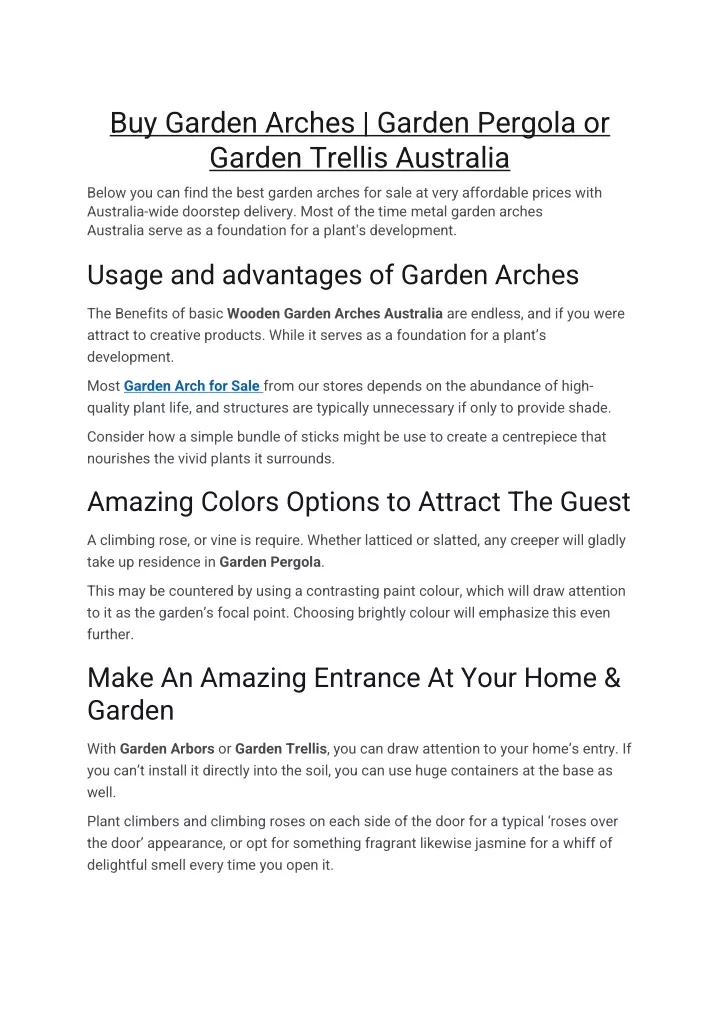 buy garden arches garden pergola or garden