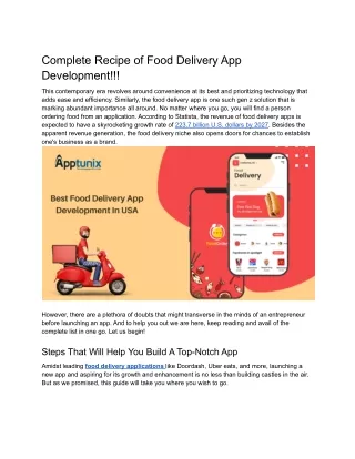 On Demand Food Delivery App Development | Benefits