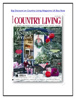Big Discount on Country Living Magazine UK Buy Now