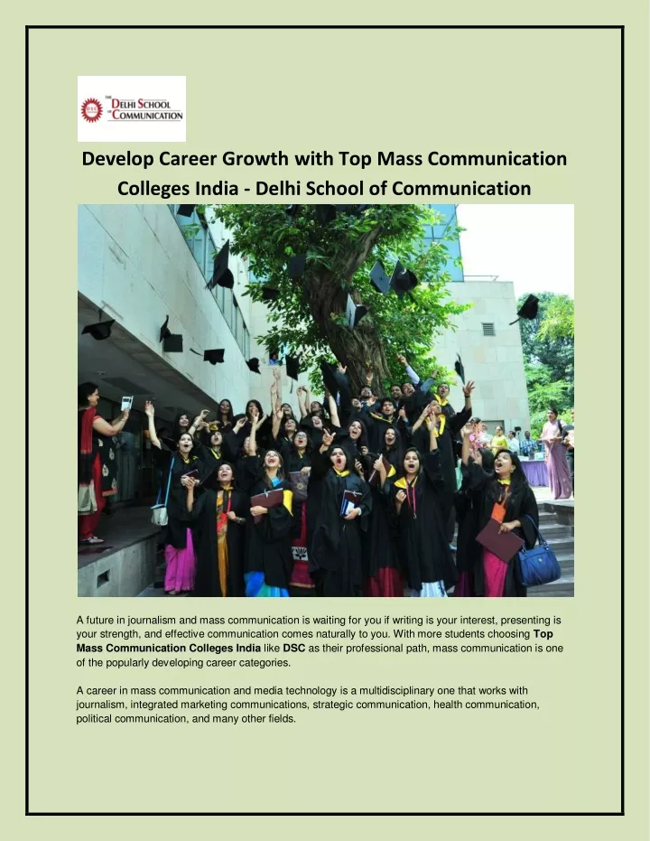 develop career growth with top mass communication