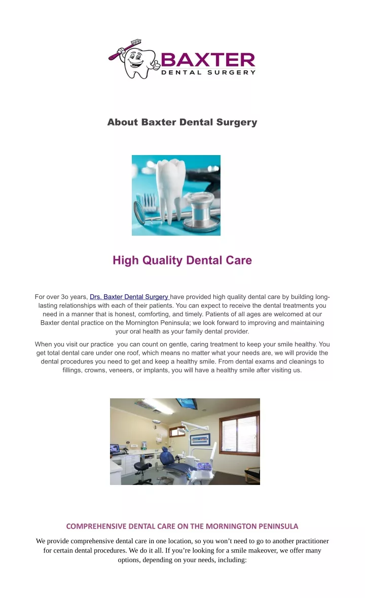 about baxter dental surgery