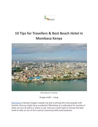 10 Tips for Travellers & Best Beach Hotel in Mombasa Kenya.docx
