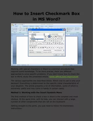 how to insert checkmark box in ms word