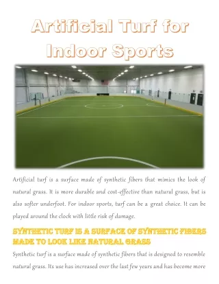 artificial turf is a surface made of synthetic