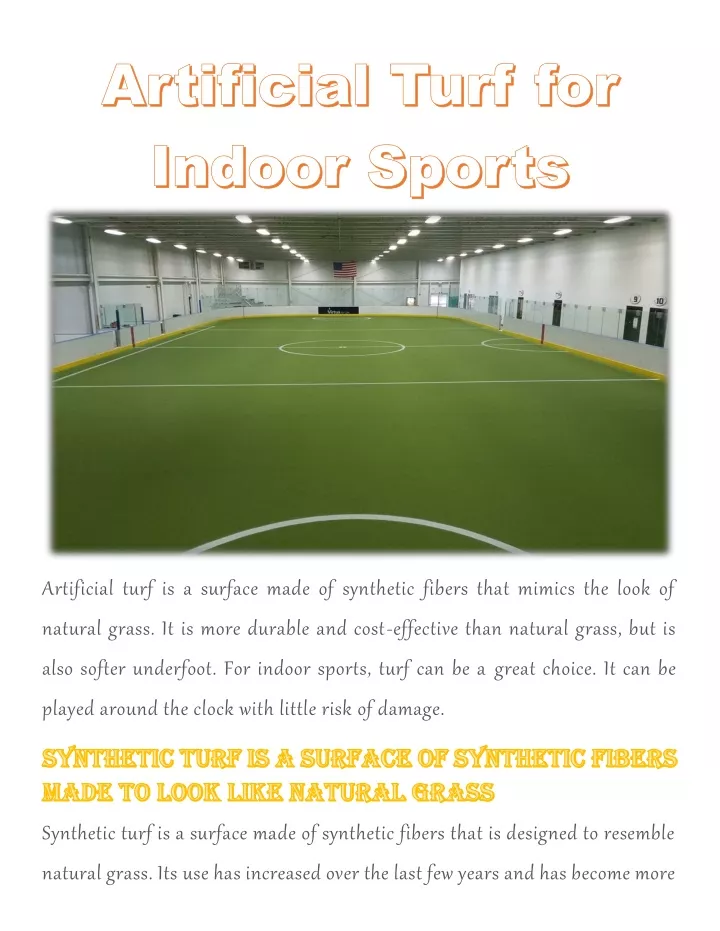 artificial turf is a surface made of synthetic