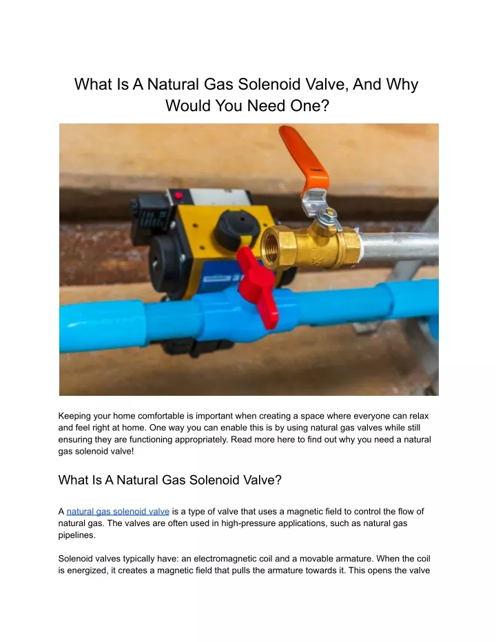 what is a natural gas solenoid valve