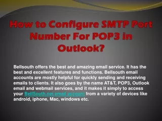 how to configure smtp port number for pop3 in outlook