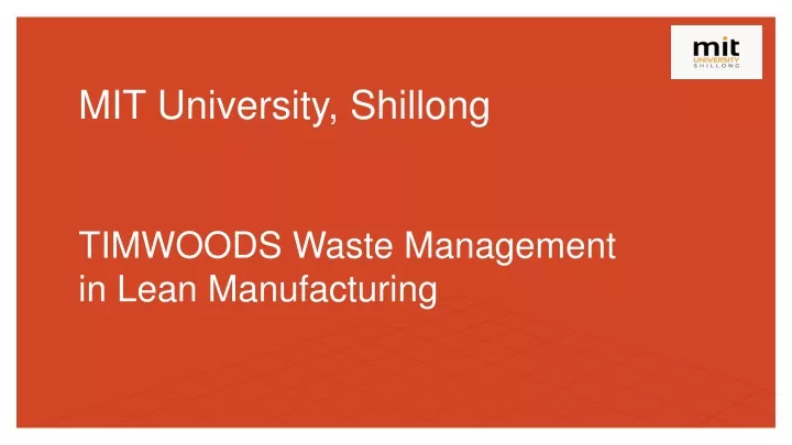 mit university shillong timwoods waste management in lean manufacturing