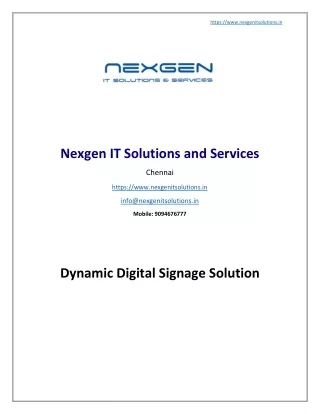 Digital signage solutions