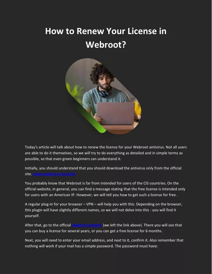 how to renew your license in webroot