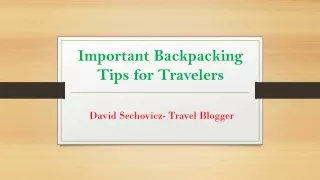 Important Backpacking Tips for Travelers