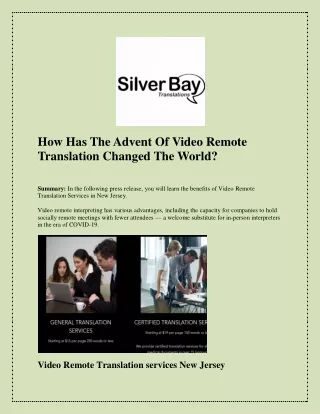 SilverBayTranslations - Video Remote & USCIS Certified Translation Services New Jersey