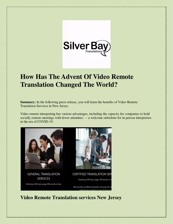 how has the advent of video remote translation