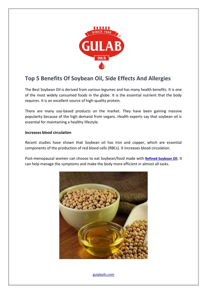 top 5 benefits of soybean oil side effects