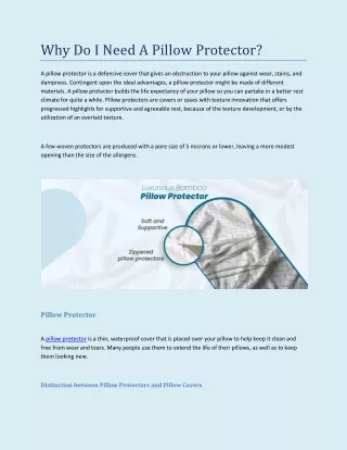 why do i need a pillow protector