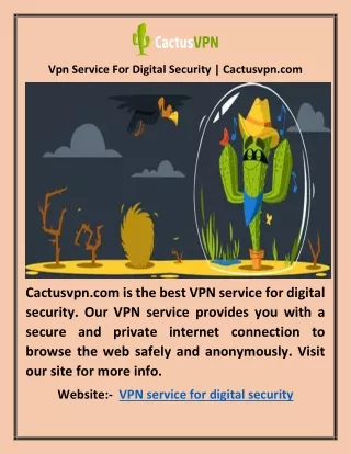 Vpn Service For Digital Security | Cactusvpn.com