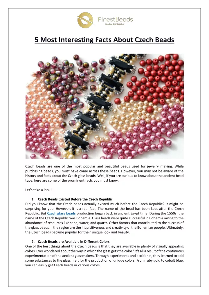 5 most interesting facts about czech beads