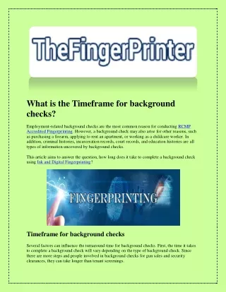 Thefingerprinter.com - Criminal Background Check RCMP Fingerprinting