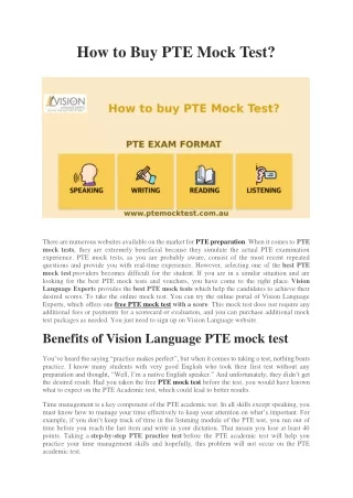 How to Buy PTE Mock Test?