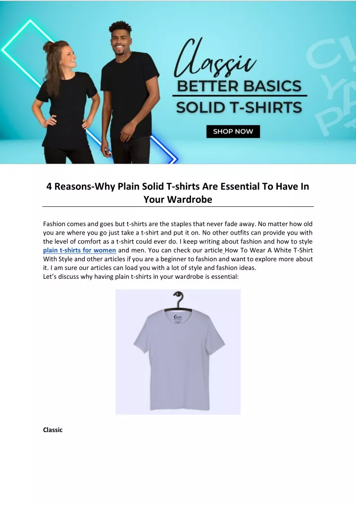 4 reasons why plain solid t shirts are essential