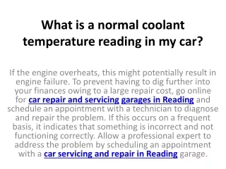 what is a normal coolant temperature reading in my car